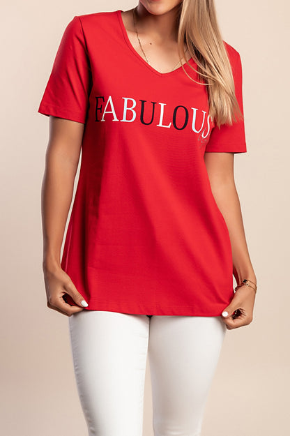 Maglietta con stampa, rossa