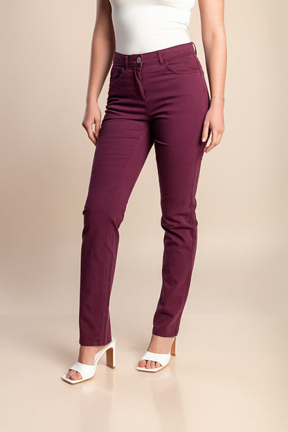 Pantaloni di cotone taglie forti, viola