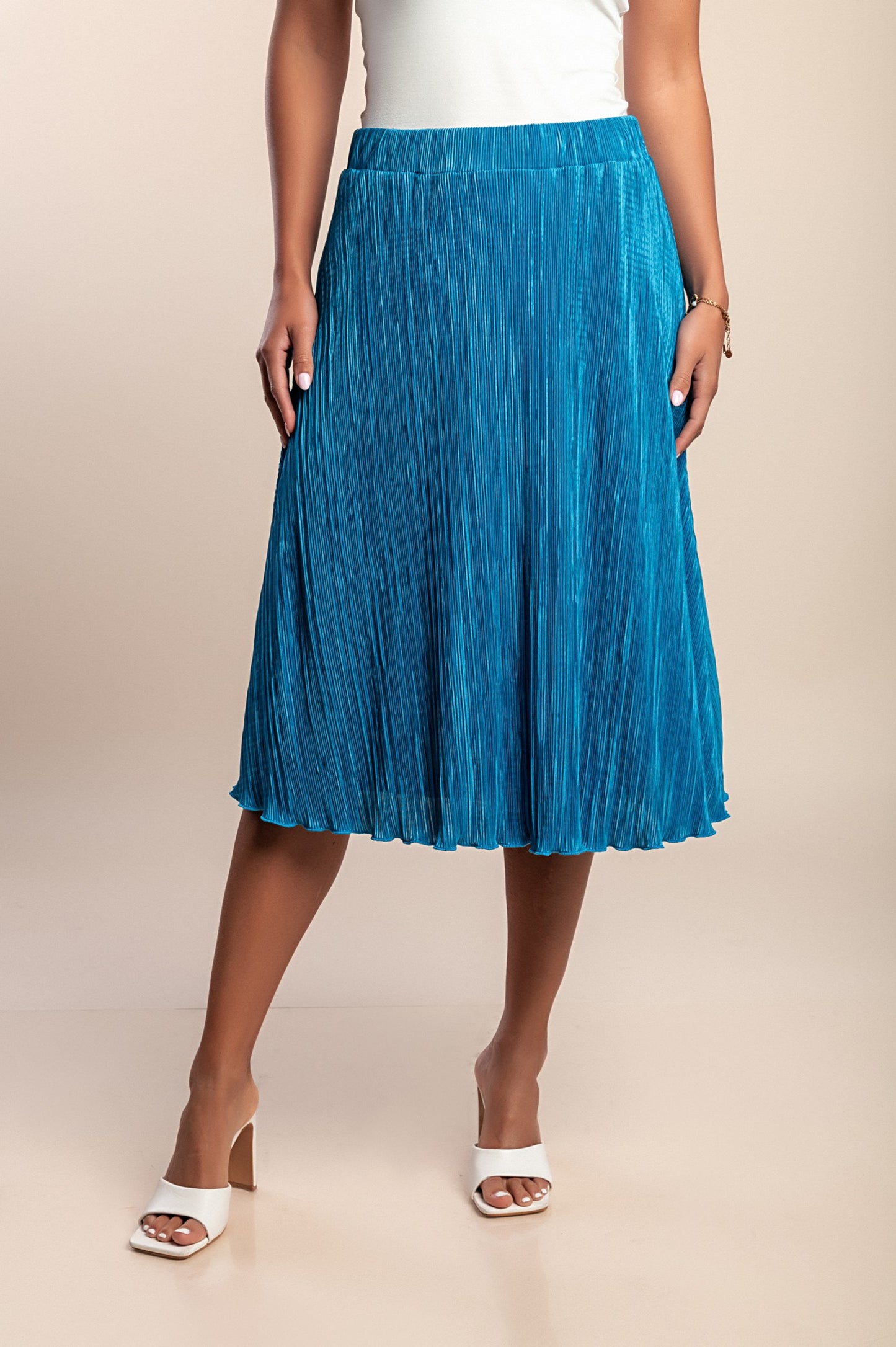 Gonna plissettata, blu