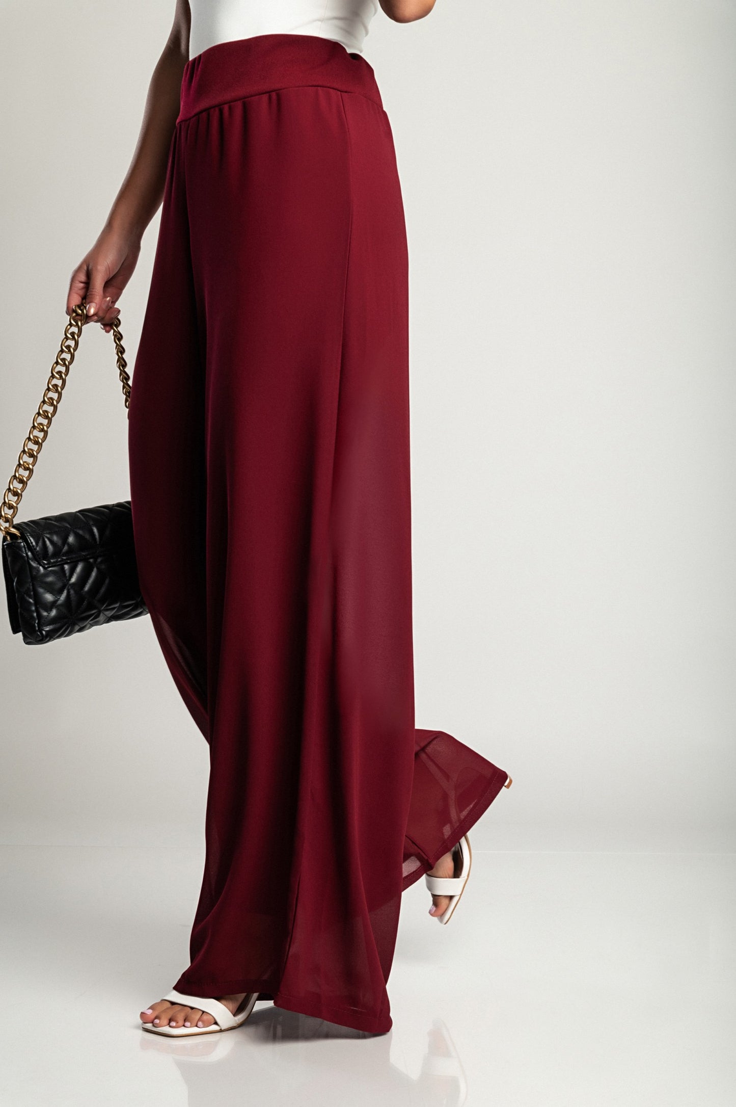 Pantaloni lunghi eleganti Veronna, neri