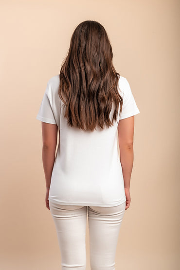 T-shirt in cotone con stampa, bianca