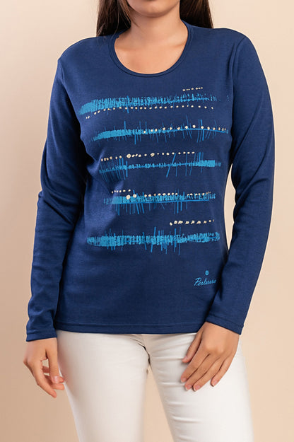 Maglietta a maniche lunghe, blu scuro