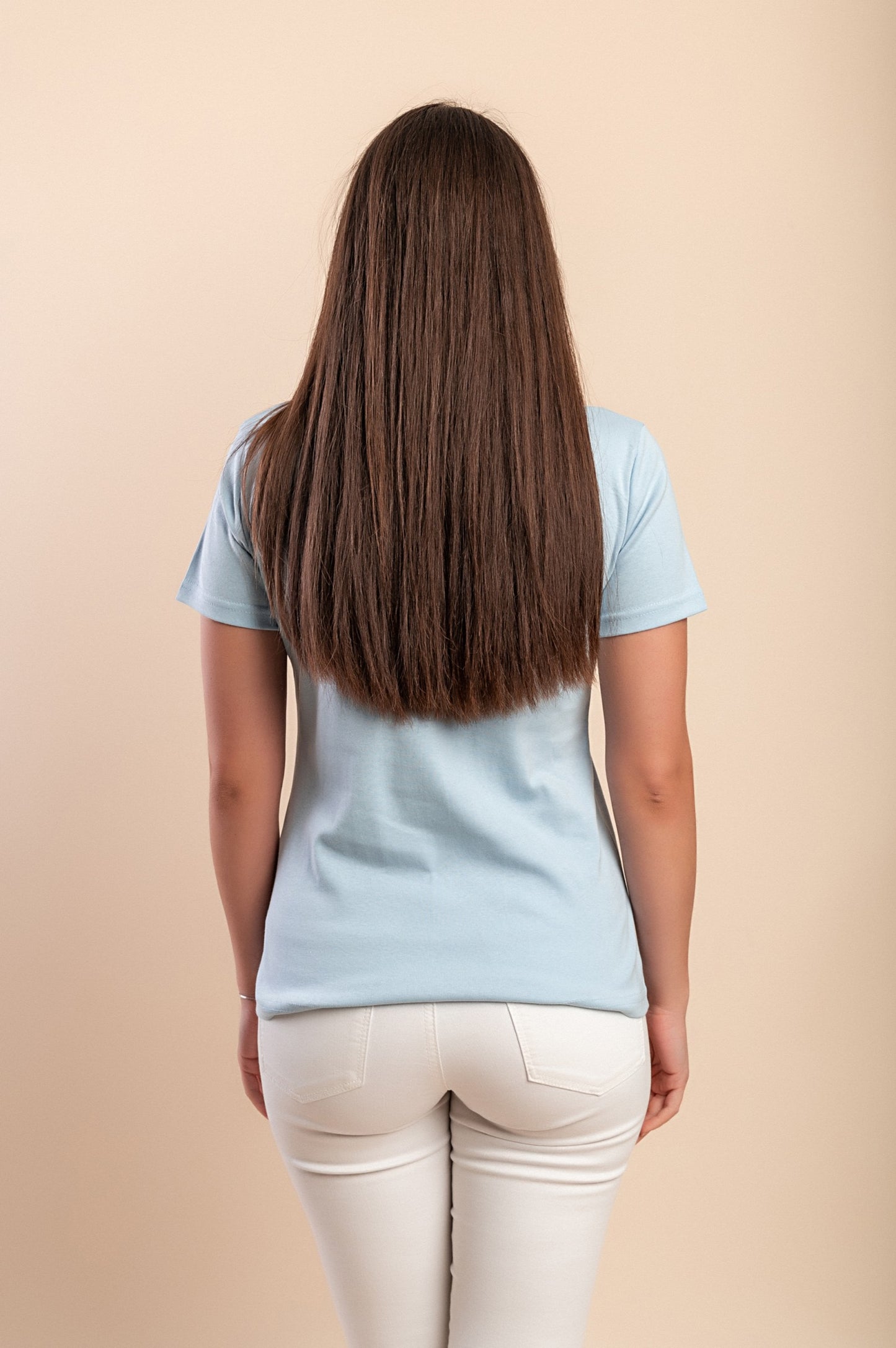 T-shirt in cotone con stampa, azzurra