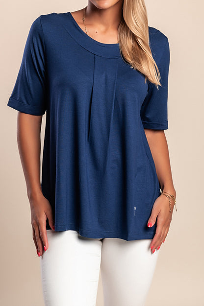 T-shirt con scollo rotondo, beige