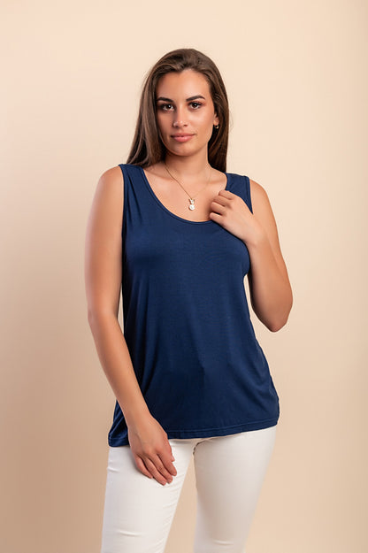 Top senza maniche in cotone, rosa