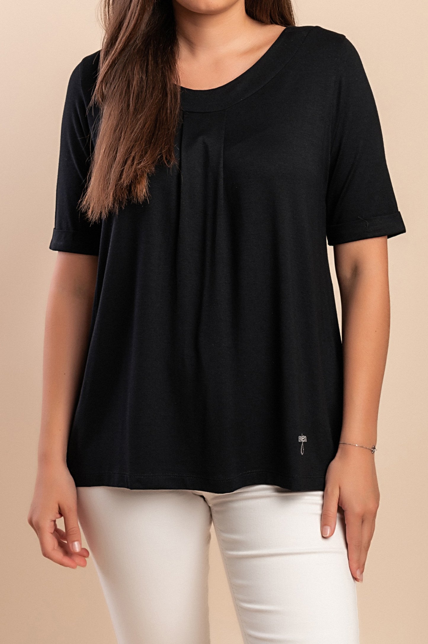 Maglietta girocollo, bianca