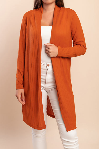 Cardigan a maniche lunghe, mattone
