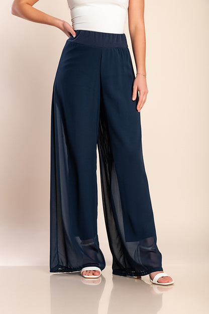 Pantaloni lunghi eleganti Veronna, neri