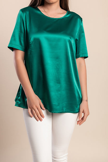 Camicetta in simil raso, verde