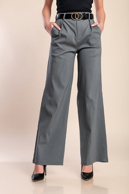 Pantaloni eleganti a vita alta, beige