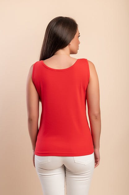 Top senza maniche, rosso