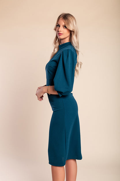 Abito midi con maniche a 3/4, beige