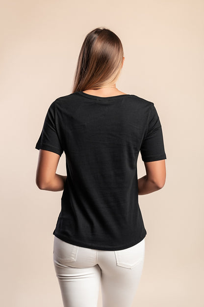 Maglietta con stampa, nera