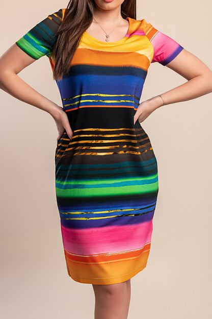 Abito stampato, multicolore