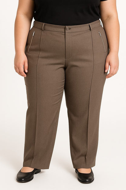 Pantaloni eleganti taglie forti, grigi