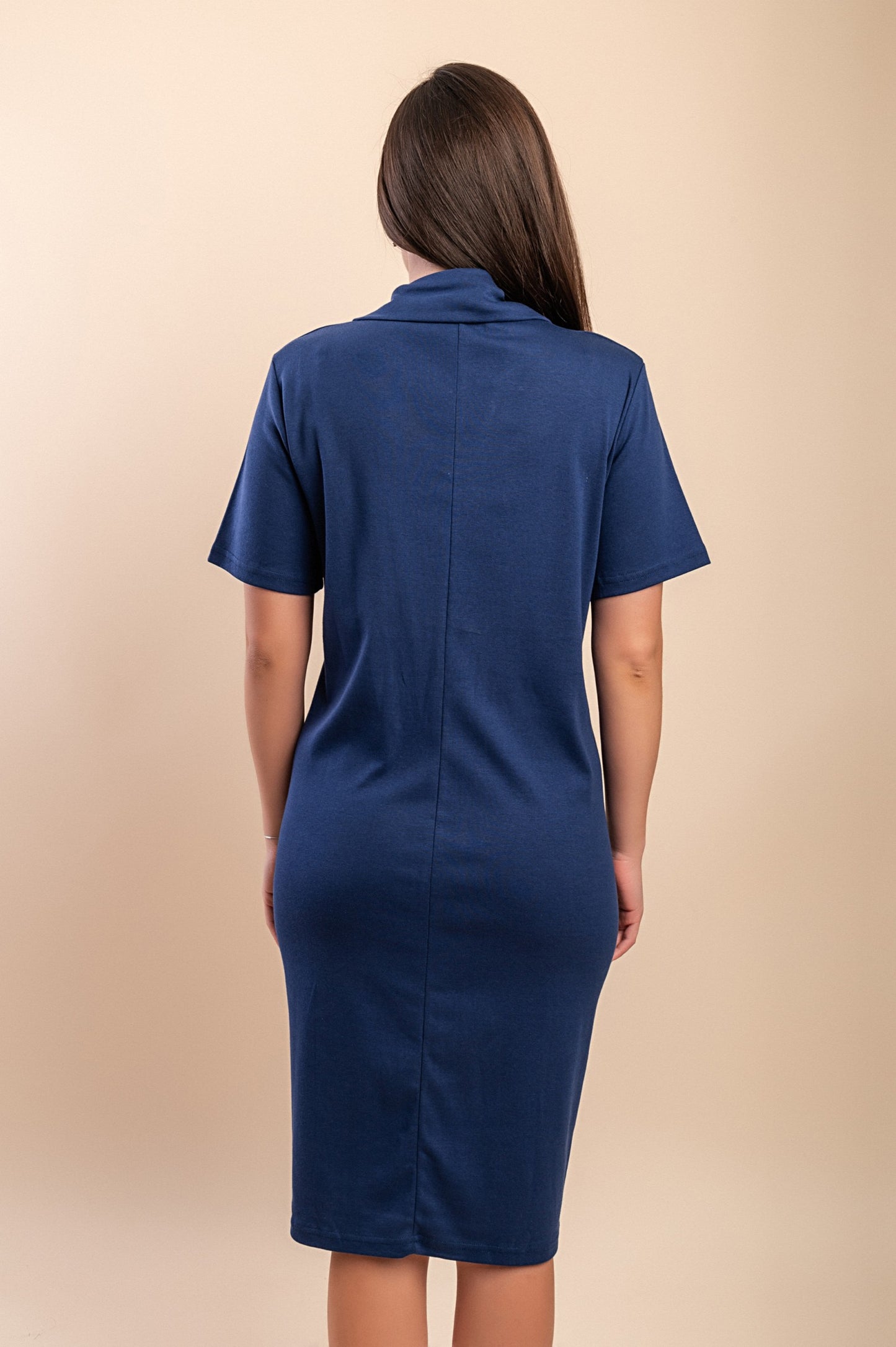 T-shirt in cotone con colletto, viola