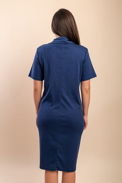 T-shirt in cotone con colletto, viola