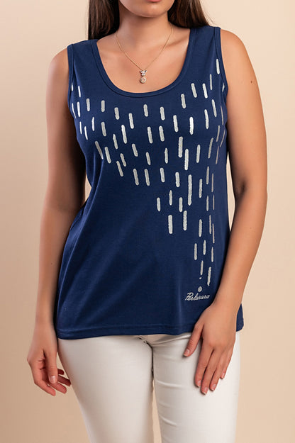 Top senza maniche in cotone, verde