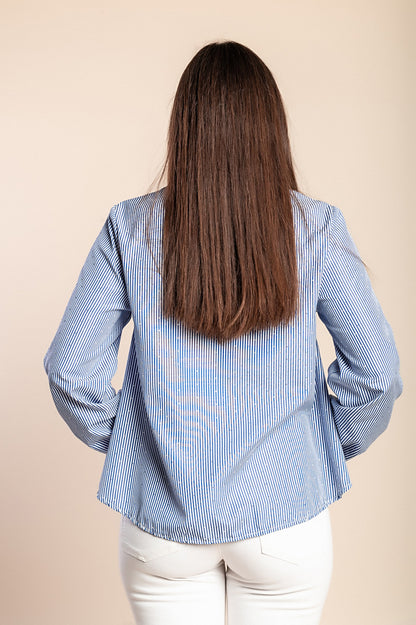 Camicia a righe, blu scuro