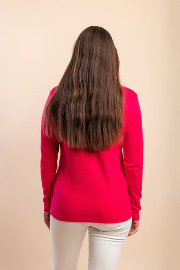 Maglia in cotone a maniche lunghe, rosa