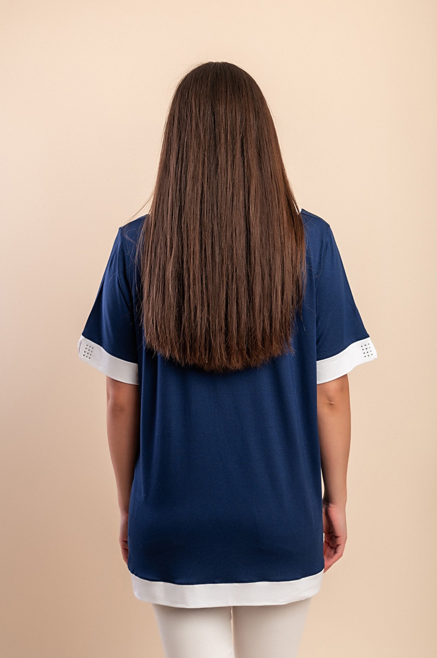 T-shirt in viscosa, blu scuro