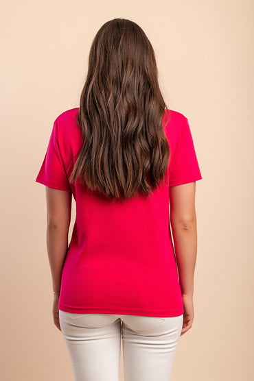 Maglietta con colletto, rosa