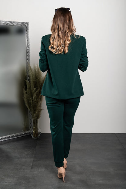 Completo di pantaloni e blazer elegante senza lettere Estrena, nero-nero