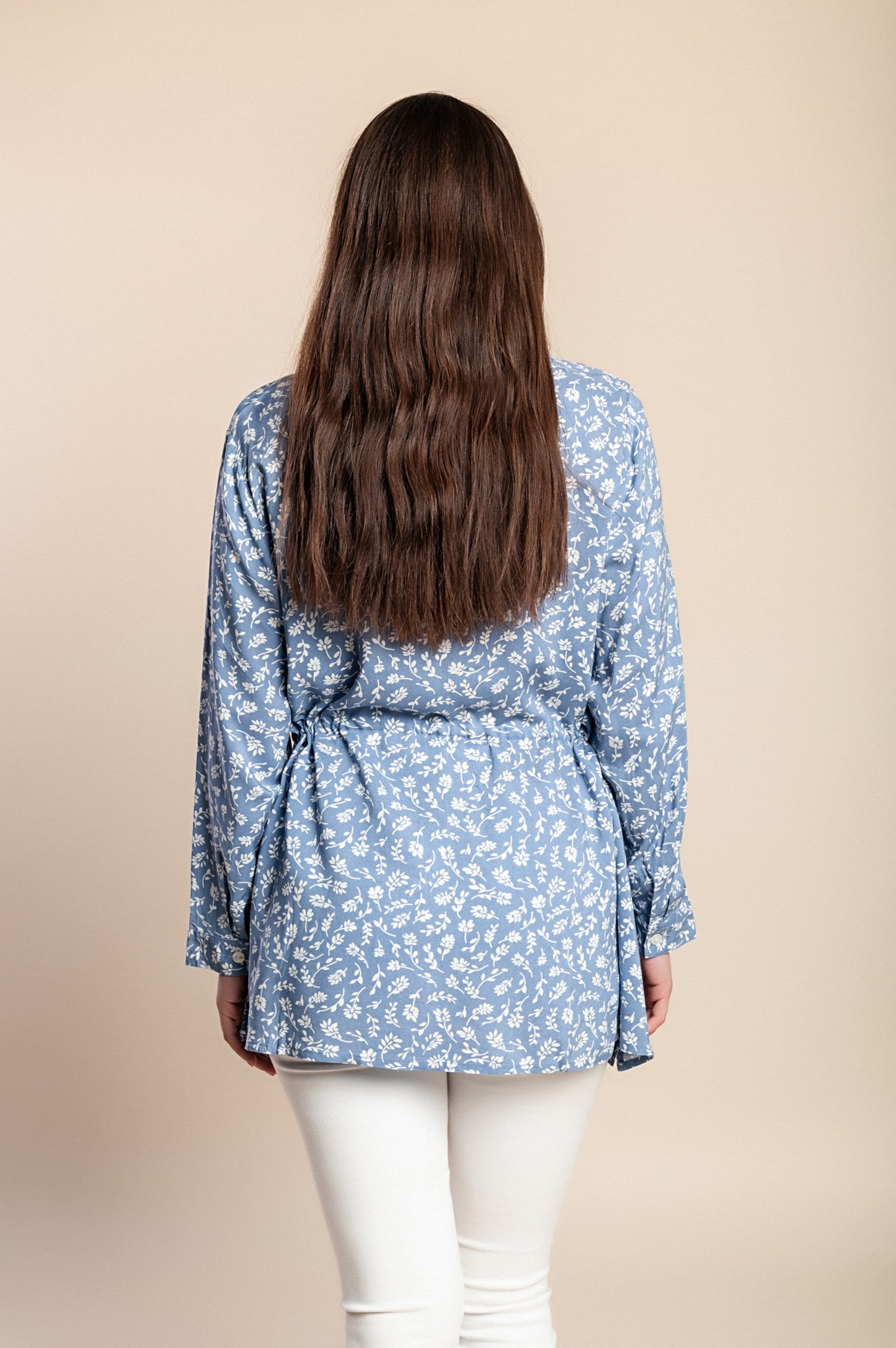 Camicetta in viscosa taglie forti, blu