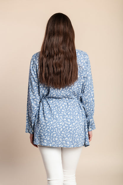 Camicetta in viscosa taglie forti, blu