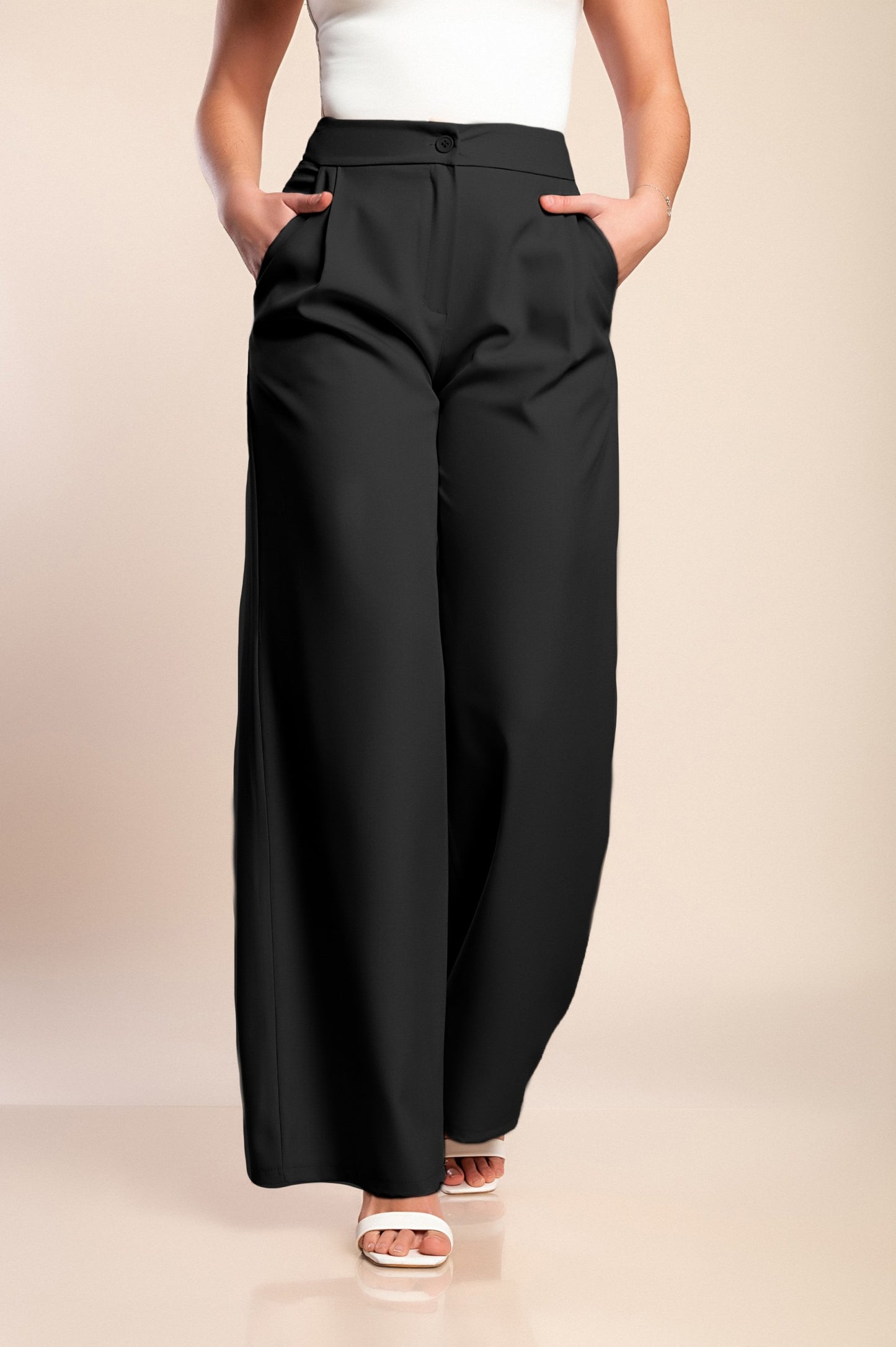 Pantaloni lunghi eleganti, beige