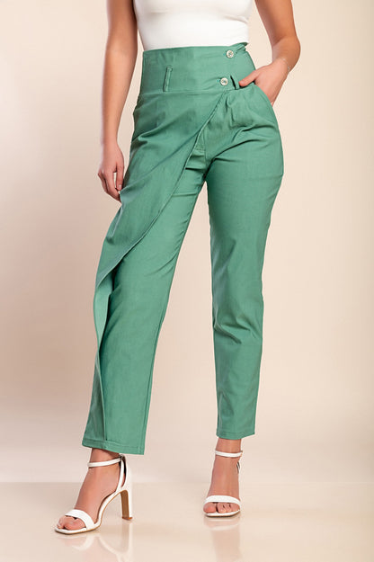 Pantaloni eleganti con volant, neri