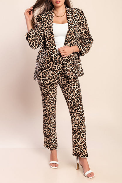 Set 2 pezzi con stampa leopardata, leopardo