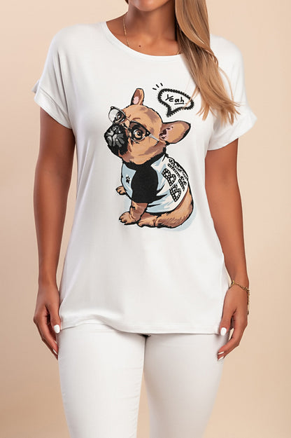 T-shirt stampata, bianca