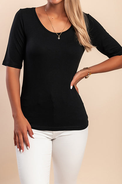 Top girocollo, nero