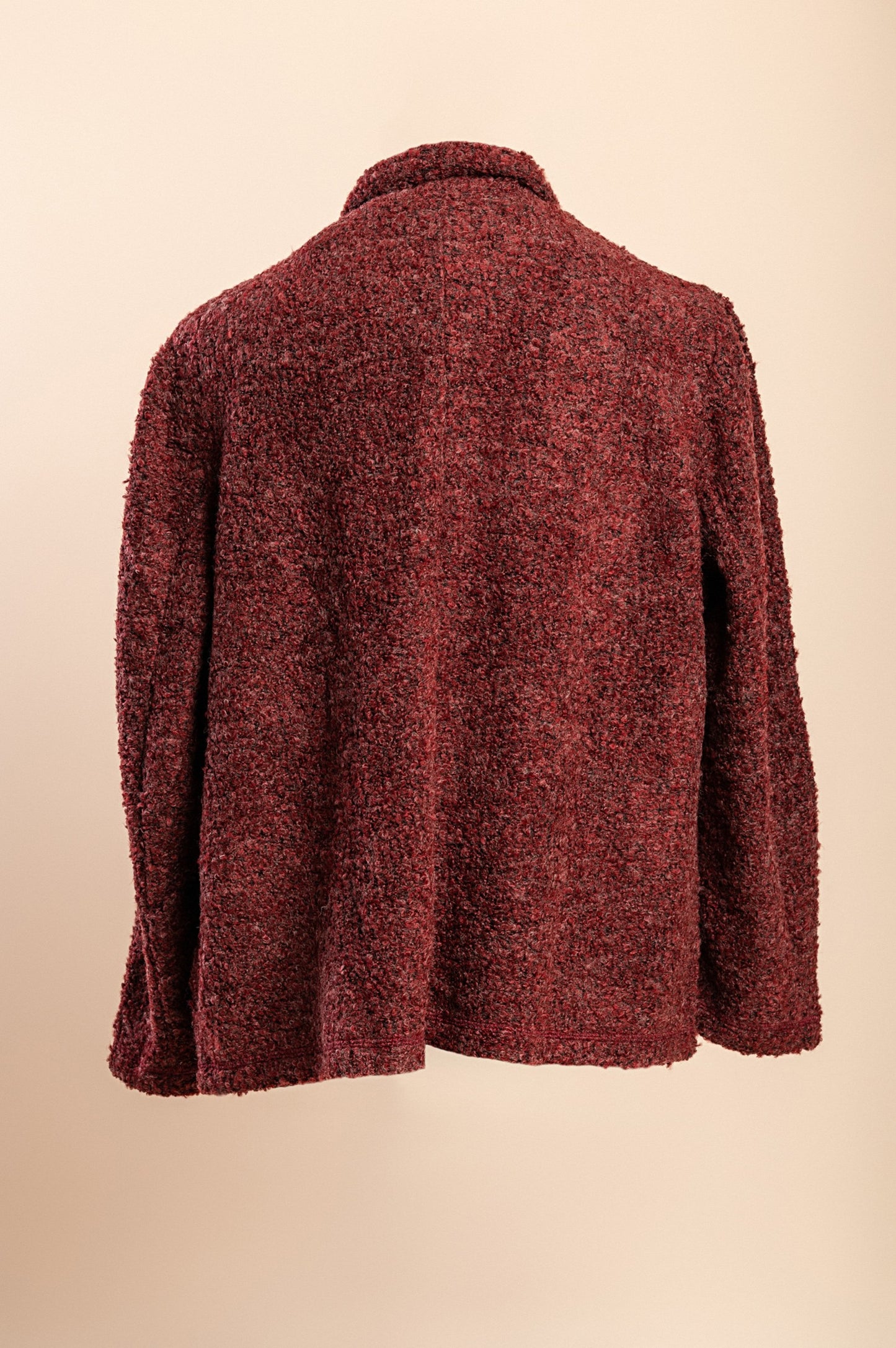 Cappotto corto con bottoni, bordeaux