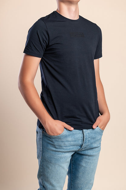 Camicia da uomo in cotone, blu scuro