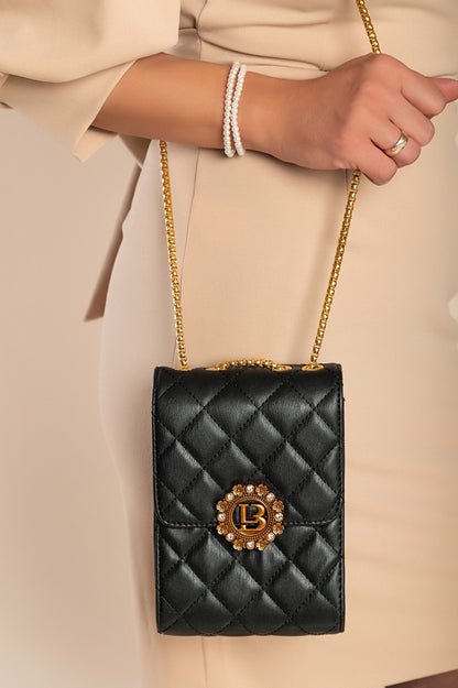 Elegante borsa a mano piccola con dettaglio trapuntato, bianca