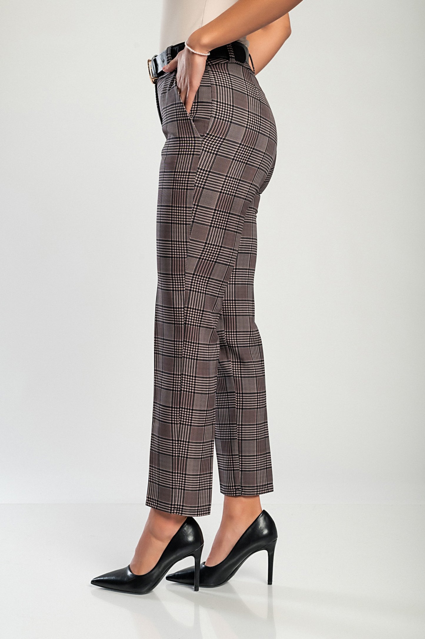 Pantaloni lunghi eleganti con stampa Camarla, marrone