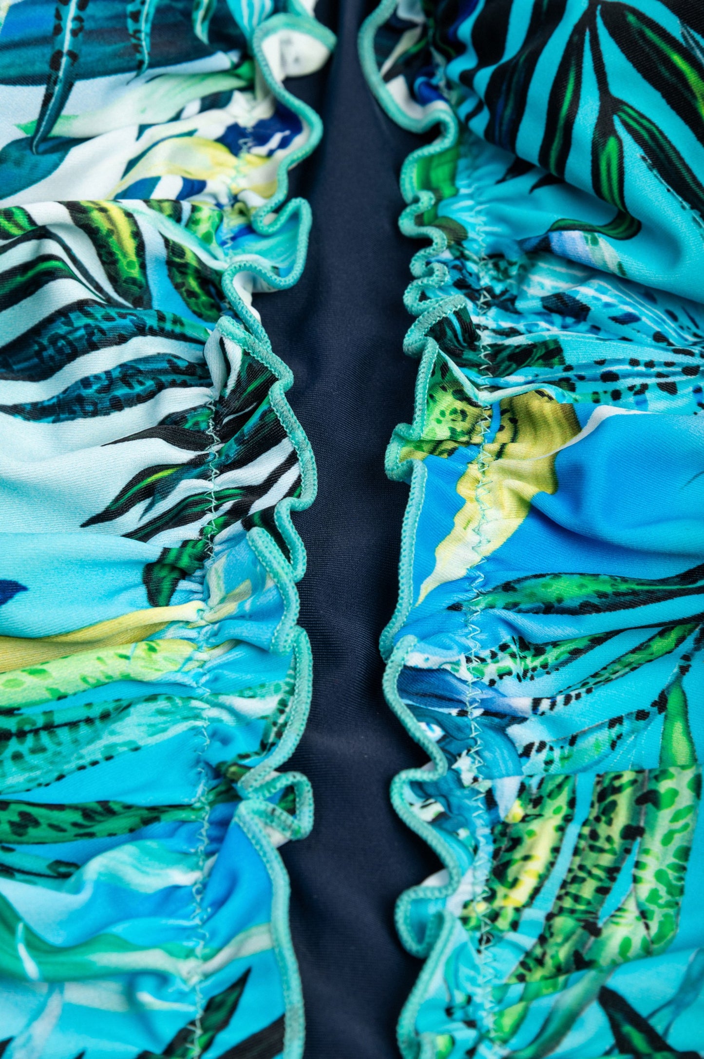 Costume da bagno stampato taglie forti, blu scuro