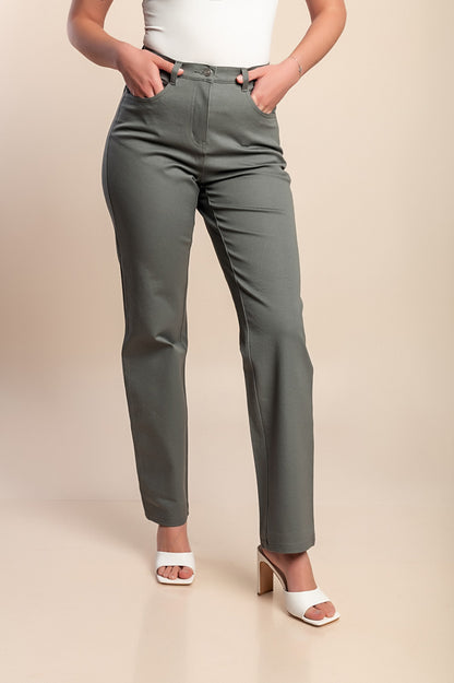 Pantaloni di cotone taglie forti, grigi