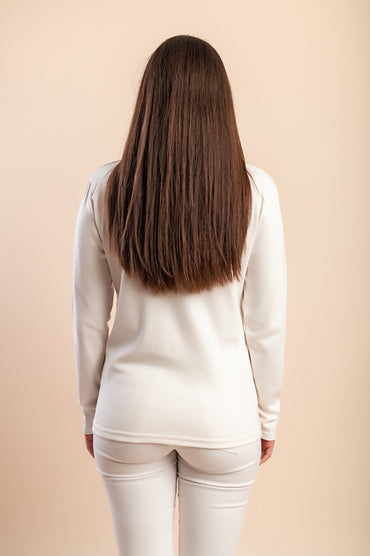 Camicia in cotone a maniche lunghe, bianca