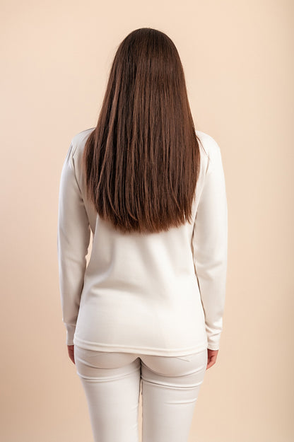 Camicia in cotone a maniche lunghe, bianca