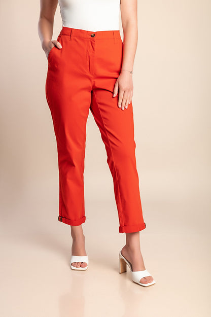 Pantaloni di cotone taglie forti, mattone