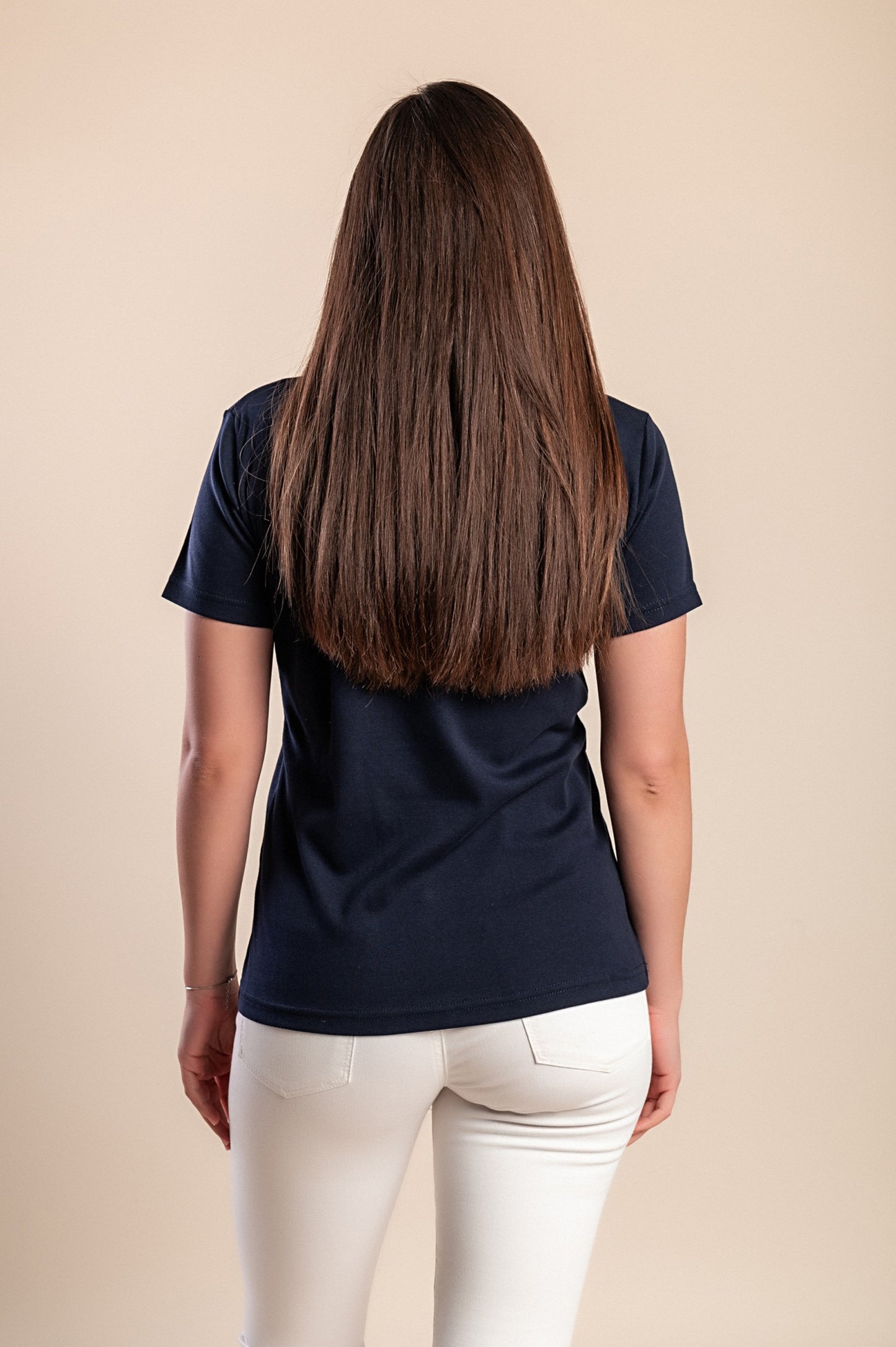 T-shirt girocollo, blu scuro