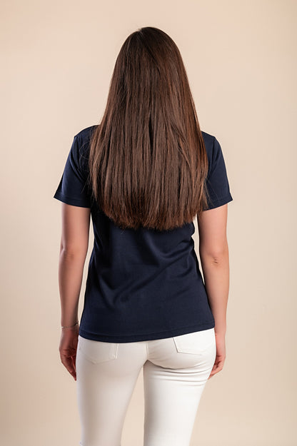 T-shirt girocollo, blu scuro