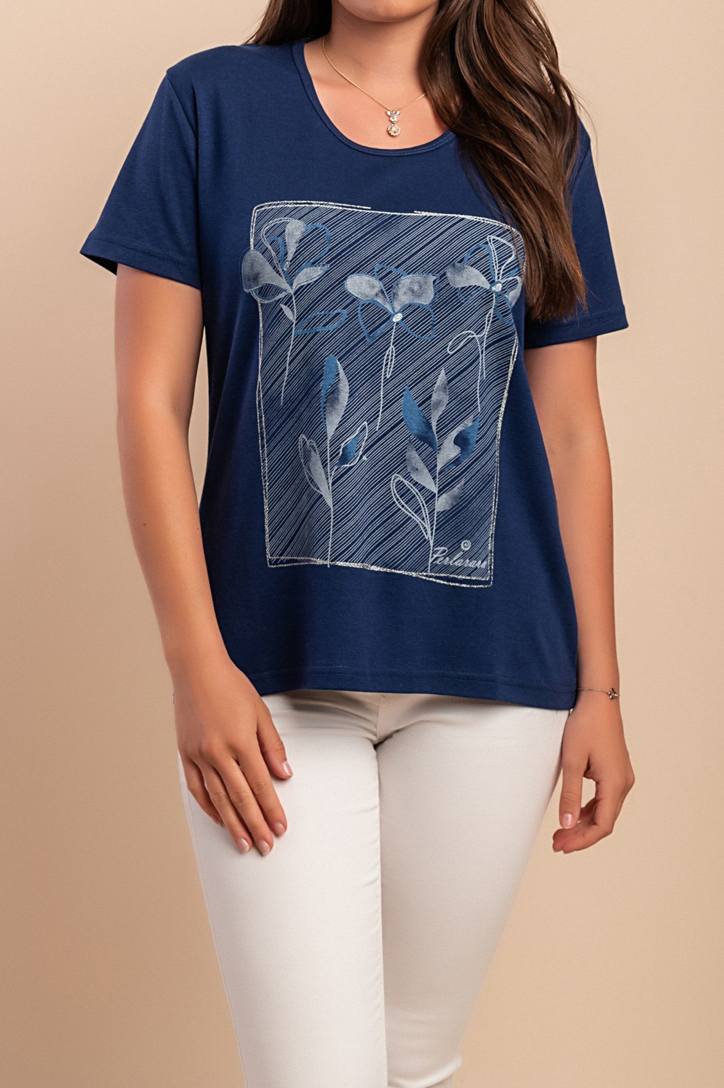 T-shirt in cotone con stampa, bianca