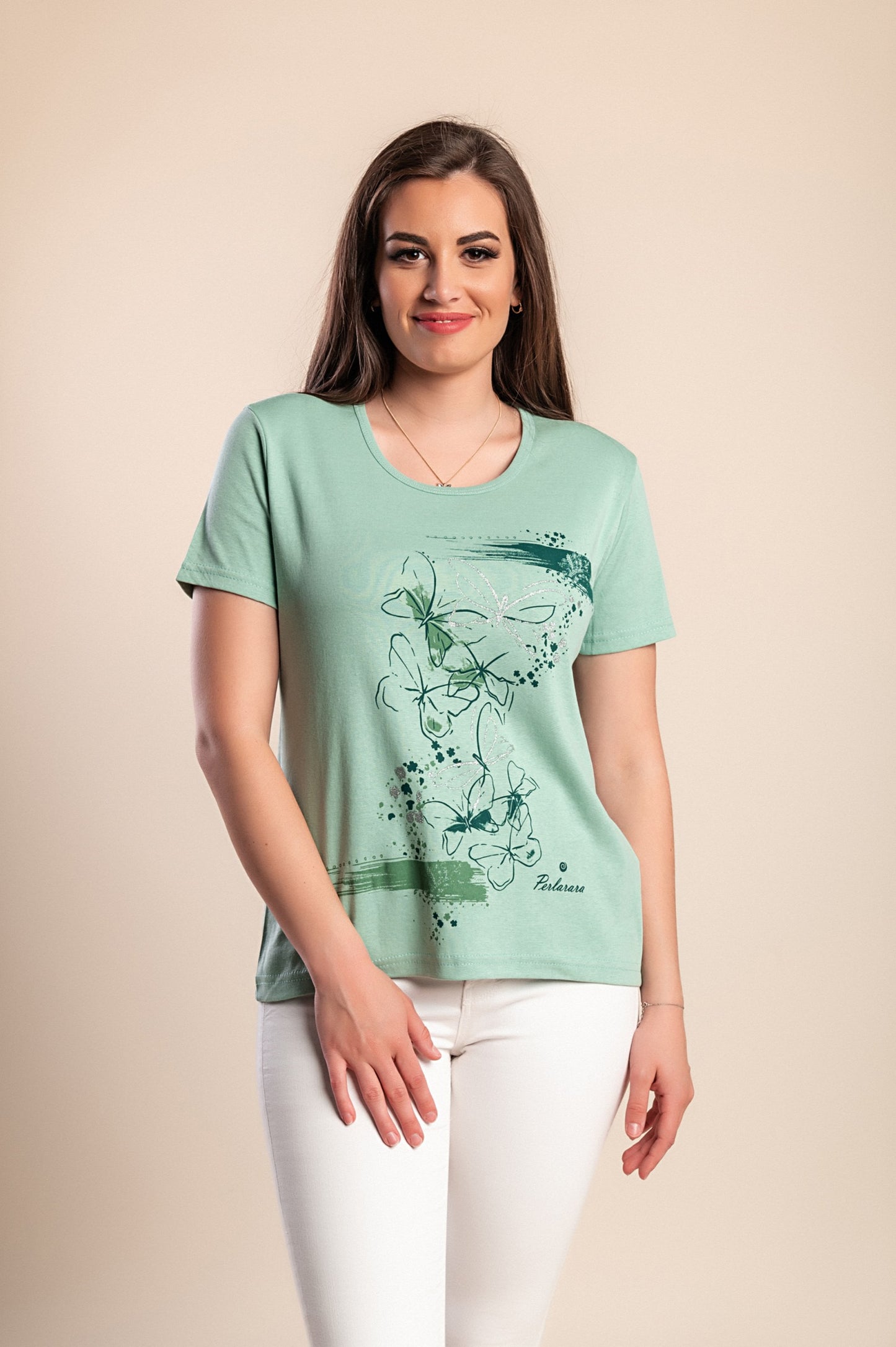 T-shirt stampata, rosa chiaro