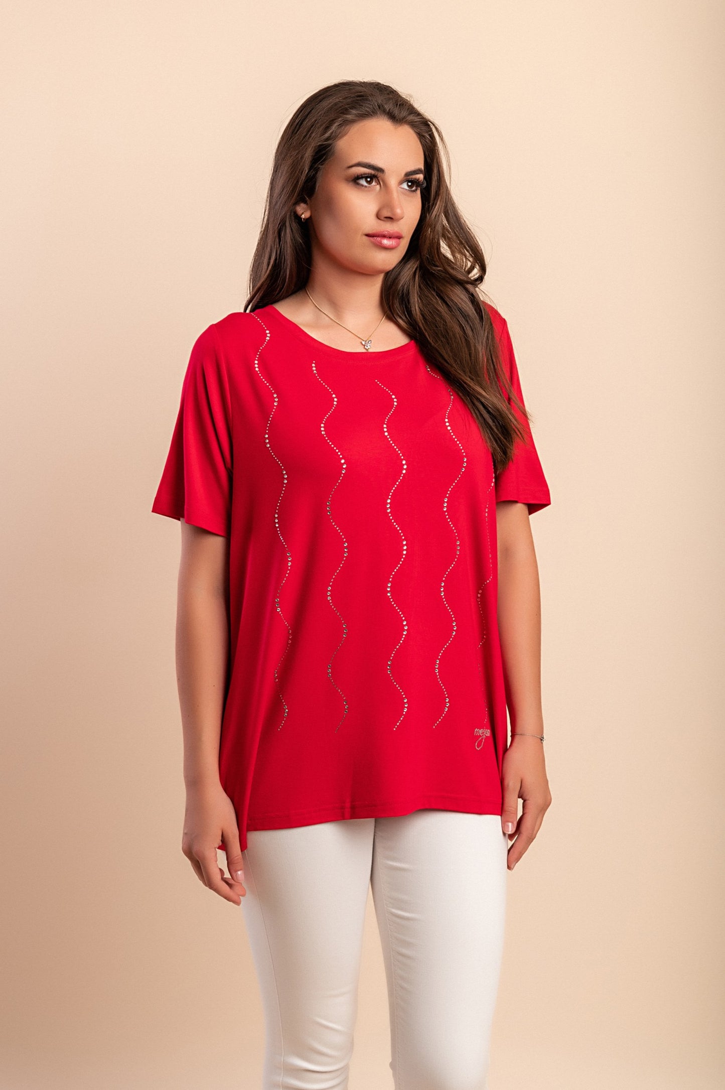 Maglietta girocollo, rossa