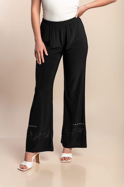 Pantaloni svasati taglie forti, neri