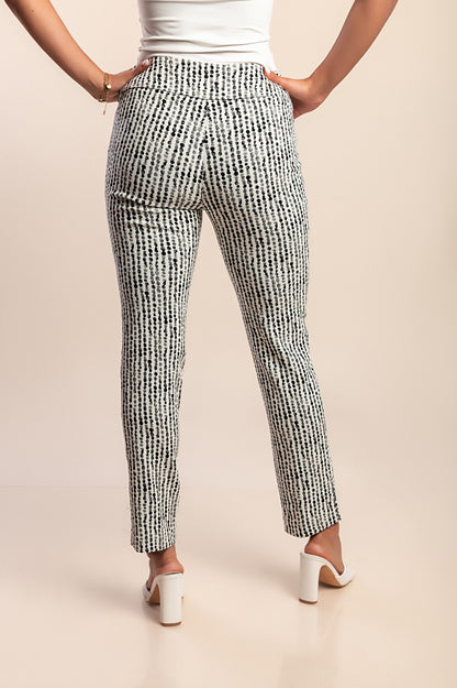 Pantaloni stampati, neri e bianchi